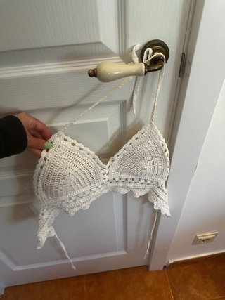 Top crochet blanco vintage