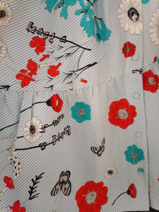 Falda Midi Zara Estampada Flores Mariposas T36/38