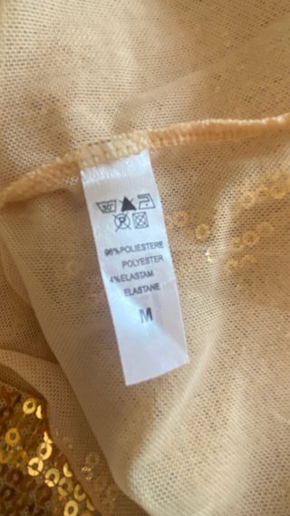 Top Paillettes Oro Taglia Unica