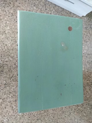 Mueble de entrada de madera color azul verdoso