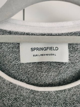 Camiseta Springfield Hombre Talla L Gris