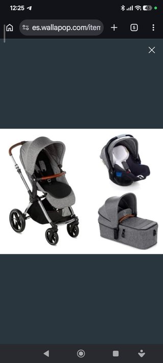 Carrito bebé completo gris