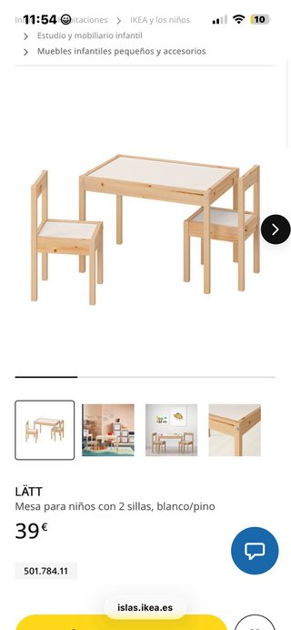 Mesa y 3 Sillas Ikea niños