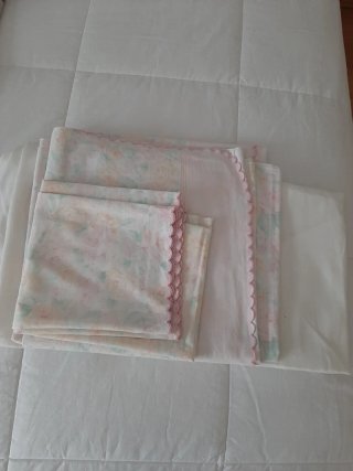 Juego Sábanas Cama 90cm Flores Rosas