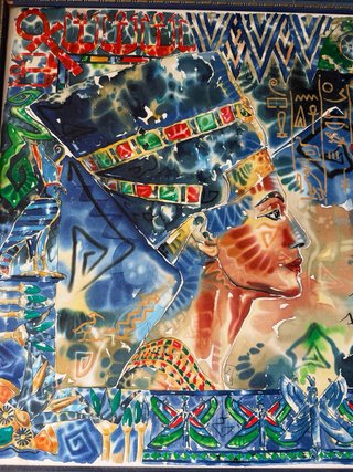 Acuarela Nofretete de la pintora Irmi Scheitzach