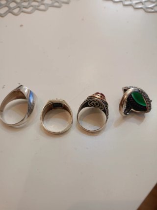 4 Anillos de Plata de Ley