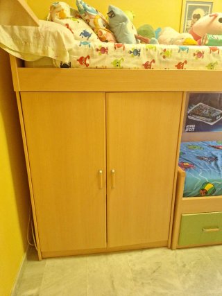 Dormitorio juvenil litera con cajones