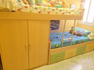 Dormitorio juvenil litera con cajones