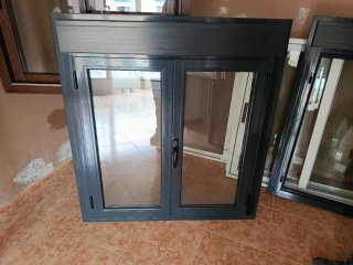 Ventana aluminio gris antracita 1 unidad
