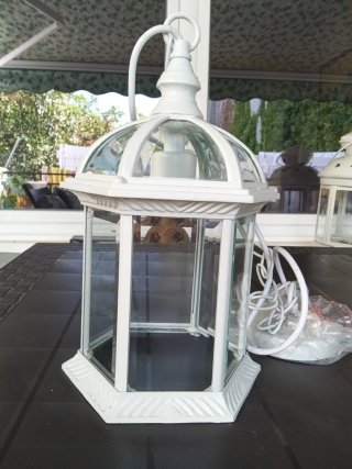 Farol blanco para terraza o jardín
