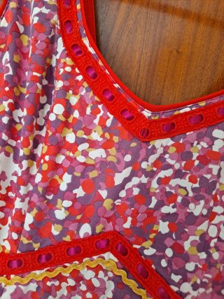 Traje Flamenca tirantes rojo y morado