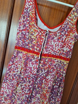 Traje Flamenca tirantes rojo y morado