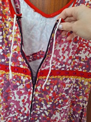 Traje Flamenca tirantes rojo y morado