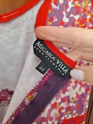 Traje Flamenca tirantes rojo y morado