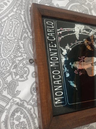 Cuadro cristal vintage Alfons Mucha Monaco Monte-C