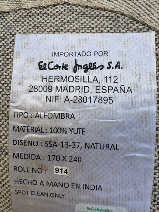 Alfombra Yute Rectangukar 170/240
