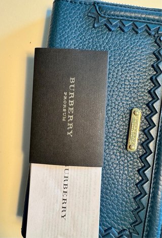 Cartera Monedero Burberry Azul Teal