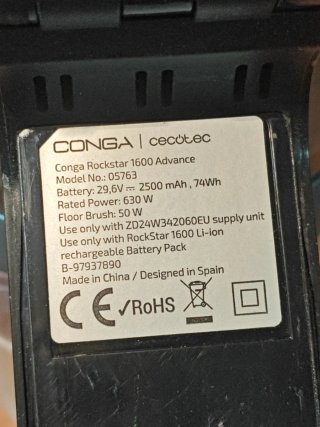 Cuerpo Aspiradora Conga Rockstar 1600