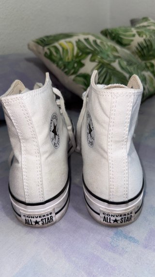 Botines Converse All Star plataforma blancos