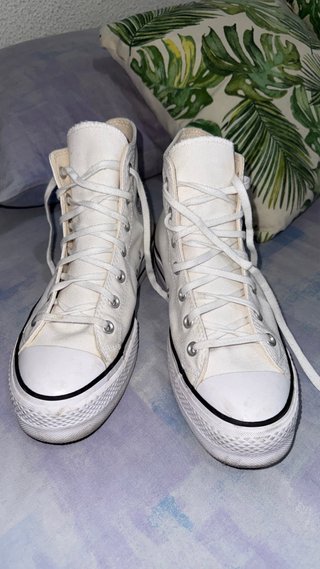 Botines Converse All Star plataforma blancos