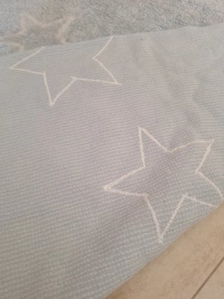Alfombra infantil estrellas azul y blanco