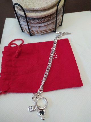 Pulsera Uno de 50 Plata y Negro