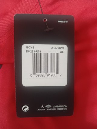 Camiseta Jordan Dri-Fit Niño XL Roja