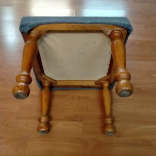 2 Taburetes Reposapiés Tela Madera