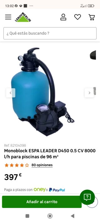 Ref. 82104098 Monoblock ESPA LEADER D450 0.5 CV 80