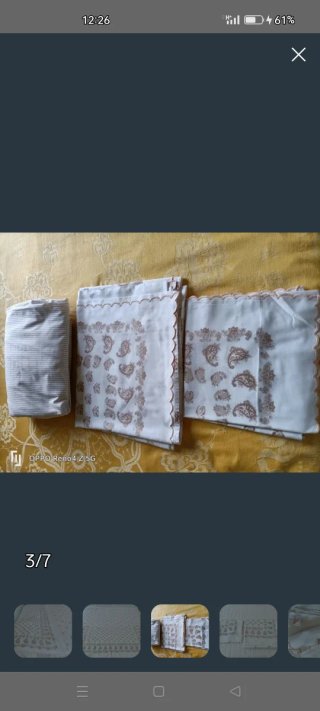 Juego de sábanas estampado beige y dorado