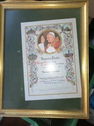 Carta Bendición Apostólica Papa Juan Pablo II