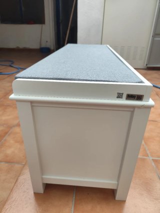 Banco Zapatero Blanco con Cojín Gris