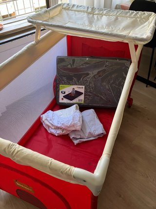 Cuna de viaje Asalvo + colchón extra + protector