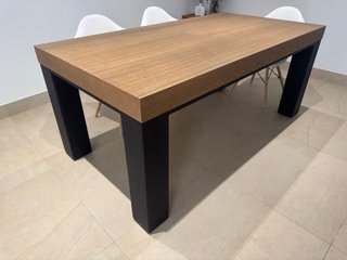 Mesa Madera Maciza y Hierro 180x95