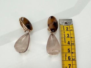 Pendientes Zara clip carey y rosa topo