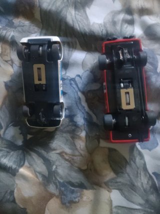 2 Coches Scalextric Rally Blanco y Rojo
