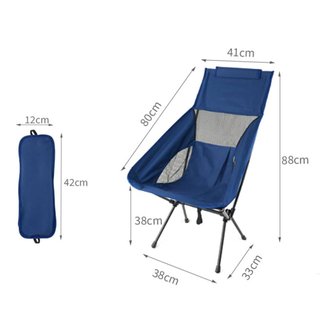 Silla Camping Plegable Azul 110kg