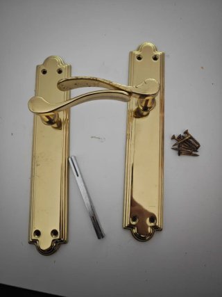 Manilla puerta dorada con placa
