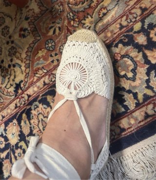 Esparteñas beige/blancas talla 40