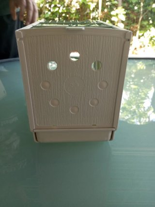Transportín para aves verde y blanco