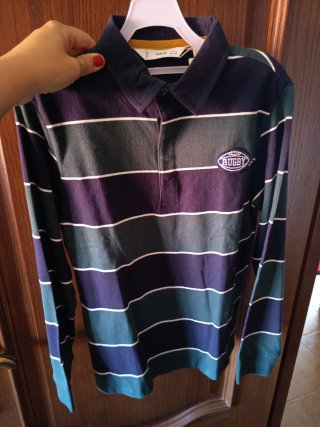 Polo Mango Talla 9-10 Rayas Rugby