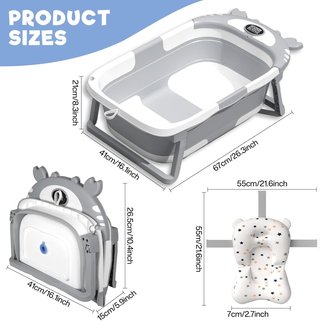 NUEVO - Bañera Bebé Plegable con Termómetro