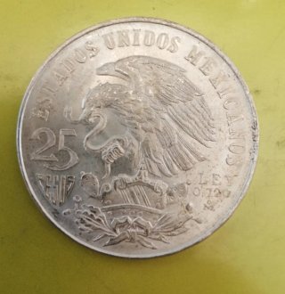 2 Monedas Plata 25 Pesos México 1968 + Regalo