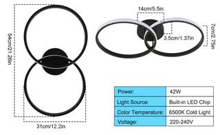 Lámpara LED moderna doble anillo salón/dormitorio