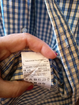 Camisa Benetton cuadros Talla 8-9