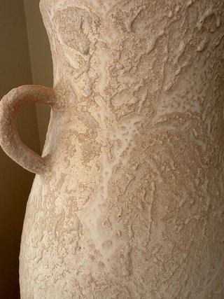 Jarrón Cerámica Dorado/Rosa. De Colección.