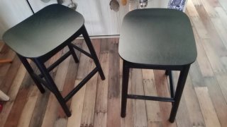 2 Sillas Altas Cocina Negras