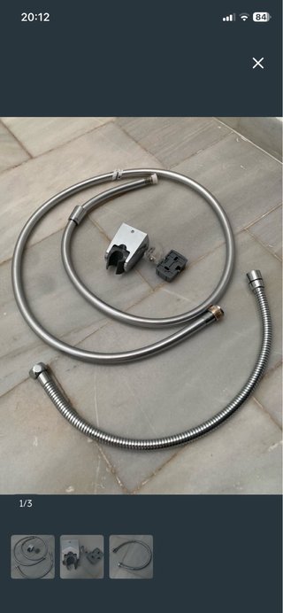 Flexo Ducha Acero Inoxidable y Soporte