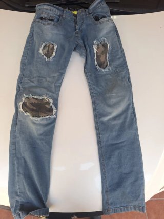 Pantalón vaquero moto camuflaje
