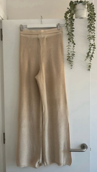 Pantalón Mango Beige/dorado Nuevo Talla M